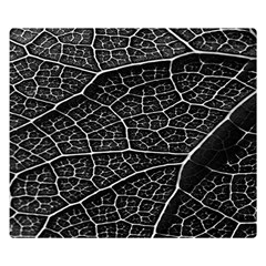 Leaf Pattern  B&w Double Sided Flano Blanket (small) 