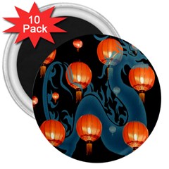 Lampion 3  Magnets (10 Pack) 