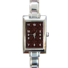 Leaf Pattern Green Wallpaper Tea Leather Rectangle Italian Charm Watch by Nexatart