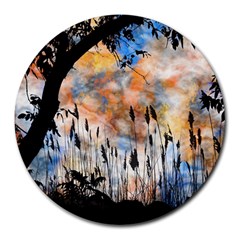 Landscape Sunset Sky Summer Round Mousepads