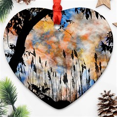 Landscape Sunset Sky Summer Ornament (Heart)