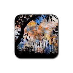 Landscape Sunset Sky Summer Rubber Coaster (Square) 