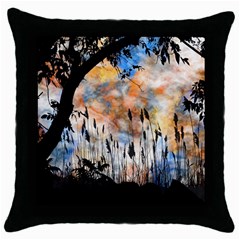 Landscape Sunset Sky Summer Throw Pillow Case (Black)