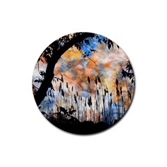 Landscape Sunset Sky Summer Rubber Round Coaster (4 pack) 