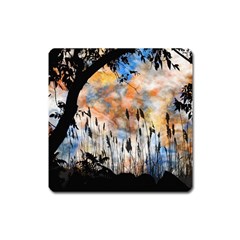 Landscape Sunset Sky Summer Square Magnet