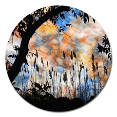 Landscape Sunset Sky Summer Magnet 5  (Round)