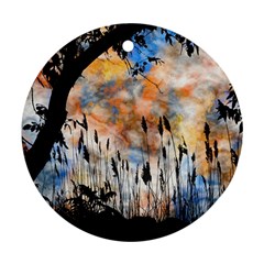 Landscape Sunset Sky Summer Round Ornament (Two Sides)