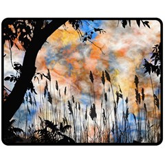 Landscape Sunset Sky Summer Fleece Blanket (Medium) 