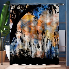 Landscape Sunset Sky Summer Shower Curtain 60  x 72  (Medium) 