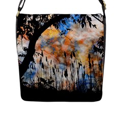 Landscape Sunset Sky Summer Flap Messenger Bag (L) 