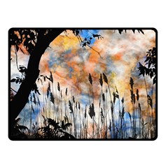 Landscape Sunset Sky Summer Double Sided Fleece Blanket (Small) 