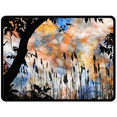 Landscape Sunset Sky Summer Double Sided Fleece Blanket (large)  by Nexatart