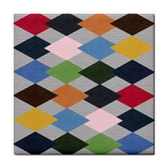 Leather Colorful Diamond Design Tile Coasters by Nexatart