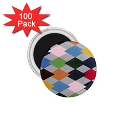 Leather Colorful Diamond Design 1 75  Magnets (100 Pack)  by Nexatart