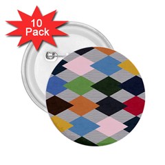 Leather Colorful Diamond Design 2 25  Buttons (10 Pack)  by Nexatart