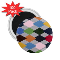 Leather Colorful Diamond Design 2 25  Magnets (100 Pack)  by Nexatart