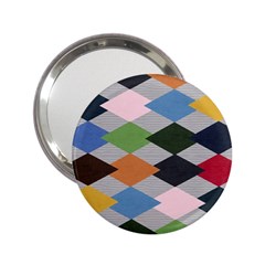 Leather Colorful Diamond Design 2 25  Handbag Mirrors by Nexatart