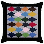 Leather Colorful Diamond Design Throw Pillow Case (Black) Front