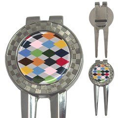 Leather Colorful Diamond Design 3-in-1 Golf Divots by Nexatart