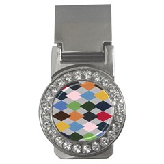 Leather Colorful Diamond Design Money Clips (cz)  by Nexatart