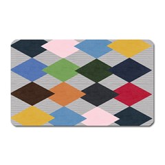 Leather Colorful Diamond Design Magnet (rectangular) by Nexatart