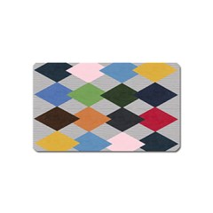 Leather Colorful Diamond Design Magnet (name Card) by Nexatart