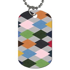 Leather Colorful Diamond Design Dog Tag (one Side) by Nexatart