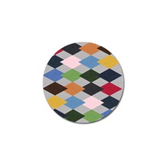 Leather Colorful Diamond Design Golf Ball Marker by Nexatart