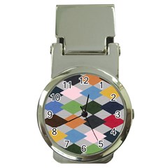 Leather Colorful Diamond Design Money Clip Watches by Nexatart