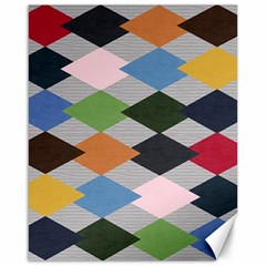 Leather Colorful Diamond Design Canvas 16  X 20   by Nexatart