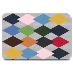 Leather Colorful Diamond Design Large Doormat  by Nexatart