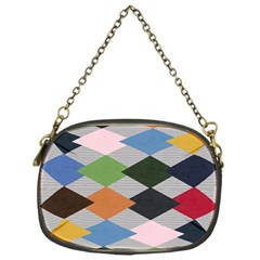 Leather Colorful Diamond Design Chain Purses (one Side)  by Nexatart