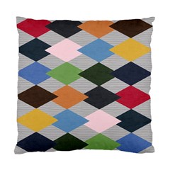 Leather Colorful Diamond Design Standard Cushion Case (one Side) by Nexatart