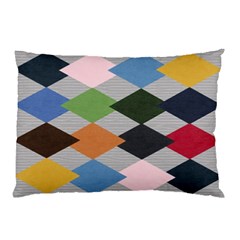 Leather Colorful Diamond Design Pillow Case by Nexatart