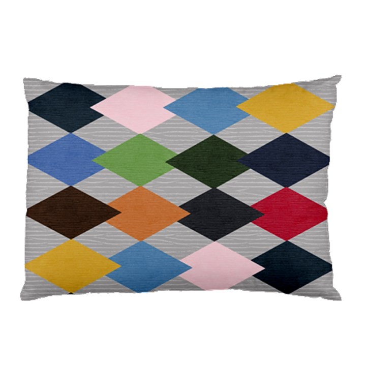 Leather Colorful Diamond Design Pillow Case