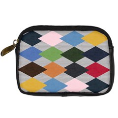 Leather Colorful Diamond Design Digital Camera Cases by Nexatart