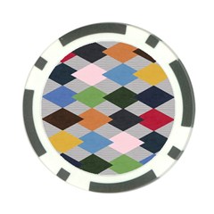 Leather Colorful Diamond Design Poker Chip Card Guard (10 Pack) by Nexatart