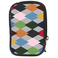 Leather Colorful Diamond Design Compact Camera Cases by Nexatart