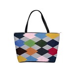 Leather Colorful Diamond Design Shoulder Handbags Front