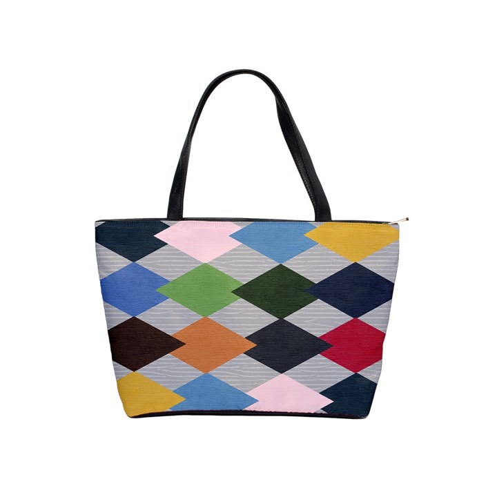 Leather Colorful Diamond Design Shoulder Handbags