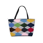 Leather Colorful Diamond Design Shoulder Handbags Back