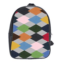 Leather Colorful Diamond Design School Bags(large)  by Nexatart