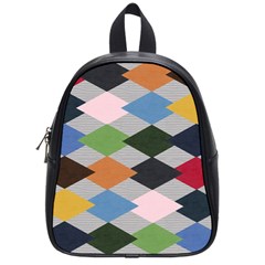 Leather Colorful Diamond Design School Bags (small)  by Nexatart