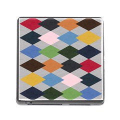 Leather Colorful Diamond Design Memory Card Reader (square) by Nexatart