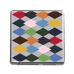 Leather Colorful Diamond Design Memory Card Reader (Square) Front