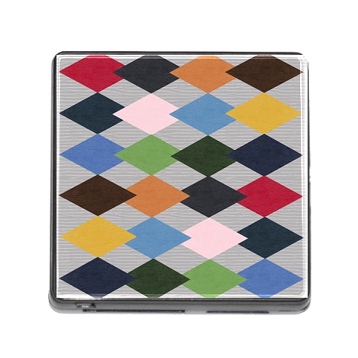 Leather Colorful Diamond Design Memory Card Reader (Square)