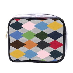 Leather Colorful Diamond Design Mini Toiletries Bags by Nexatart