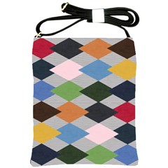 Leather Colorful Diamond Design Shoulder Sling Bags by Nexatart