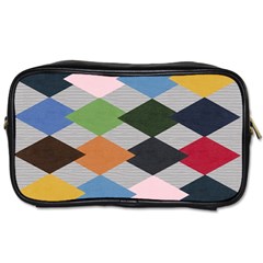 Leather Colorful Diamond Design Toiletries Bags by Nexatart