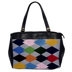 Leather Colorful Diamond Design Office Handbags by Nexatart